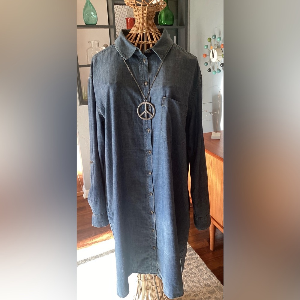 Caslon Indigo Denim Shirtdress